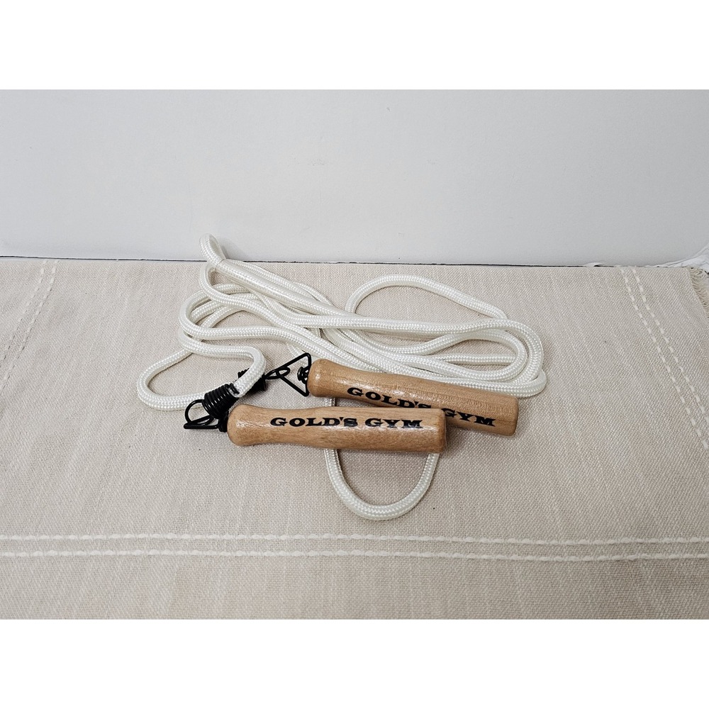 Gold's Gym White Wood Handle Jump Rope